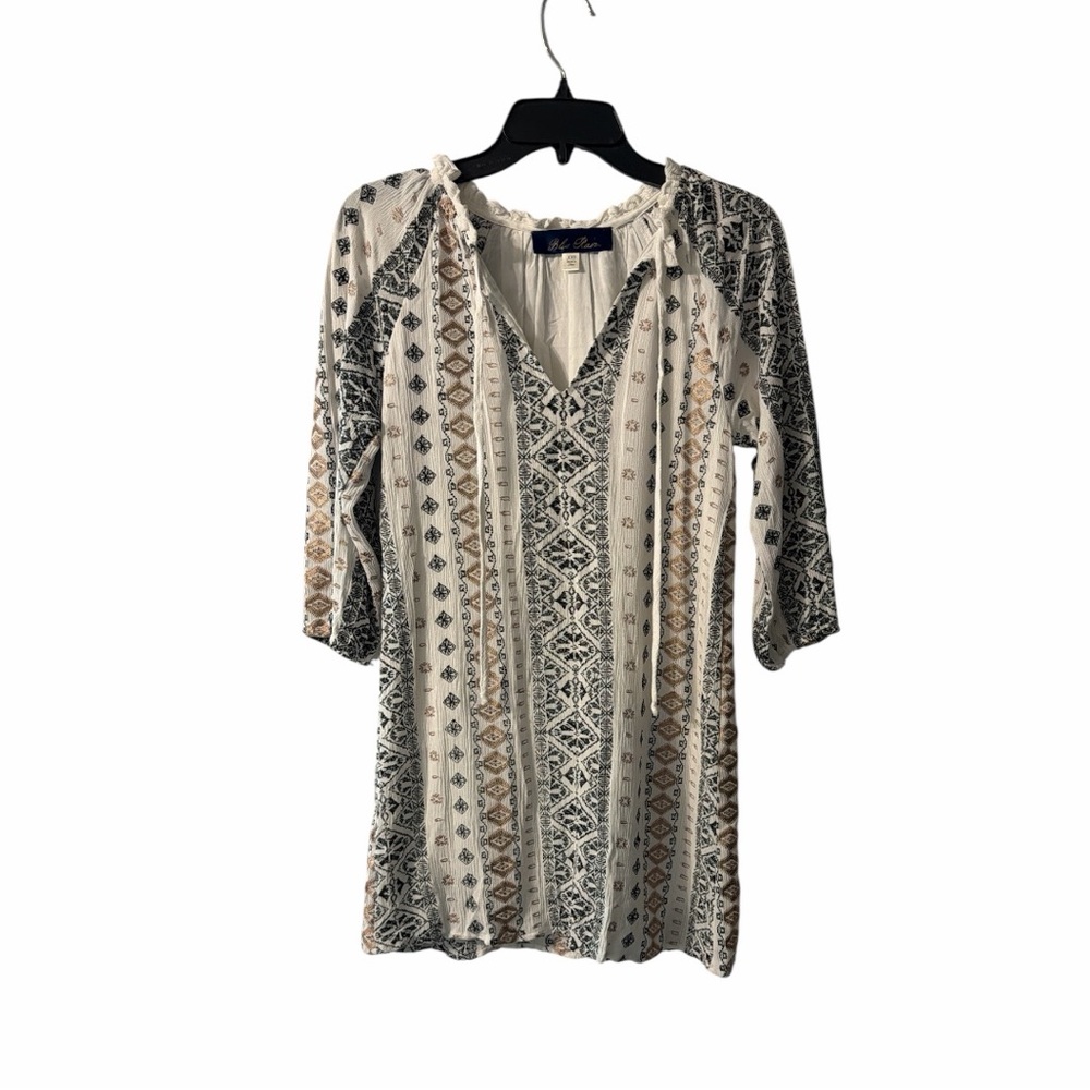 Blue Rain Boho Tribal Print Tunic Dress XXS